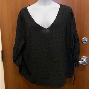 Lack patterned v-neck blouse